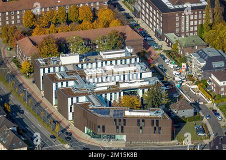 Aerial view, Hochschule Ruhr West - Campus Bottrop in the district north-east in Bottrop, Ruhr area, North Rhine-Westphalia, Germany, Bottrop, DE, Eur Stock Photo