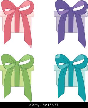 Hand drawn set of presents in different colors. Gift. Vector art Stock Vector