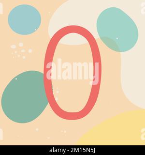 Hand drawn background with number zero. Hand made design. Vector art Stock Vector