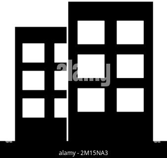 Office building icon. Apartment. Simple flat design. Vector art Stock Vector