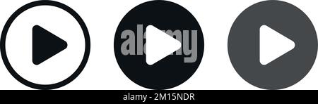 Play button icon. Simple flat design. Vector art Stock Vector