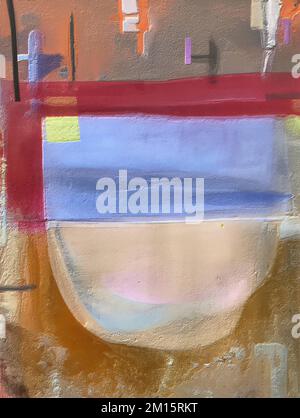 Abstract background of creative colorful painting in studio Stock Photo