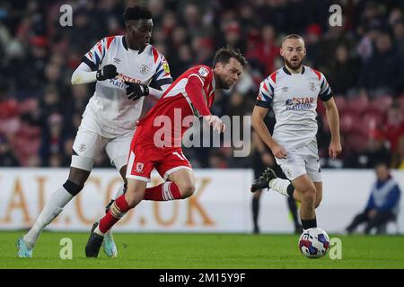 Middlesbrough, UK. 10th Dec, 2022. Jonathan Howson #16 of Middlesbrough is fouled during the Sky Bet Championship match Middlesbrough vs Luton Town at Riverside Stadium, Middlesbrough, United Kingdom, 10th December 2022 (Photo by James Heaton/News Images) in Middlesbrough, United Kingdom on 12/10/2022. (Photo by James Heaton/News Images/Sipa USA) Credit: Sipa USA/Alamy Live News Stock Photo