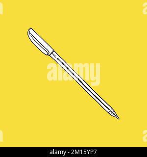 Ball Point Pen Icon by Firtinali, Office Concept, Sketch and Vintage Style. - Vector. Vector illustration Stock Vector