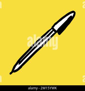 Ball Point Pen Icon by Firtinali, Office Concept, Sketch and Vintage Style. - Vector. Vector illustration Stock Vector