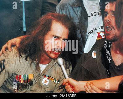 BORN ON THE FOURTH OF JUY 1989 Universal Pictures film with Tom Cruise as Vietnam veteran Ron Kovic Stock Photo