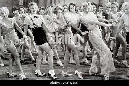 42nd STREET  1933 Warner Bros. film musical film musical with Jeanette MacDonald front right and Ginger Rogers in black tights at left Stock Photo