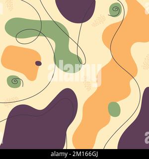 Abstract background. Pastel colors. Various abstract shapes. Smooth lines and shapes. Vector art Stock Vector