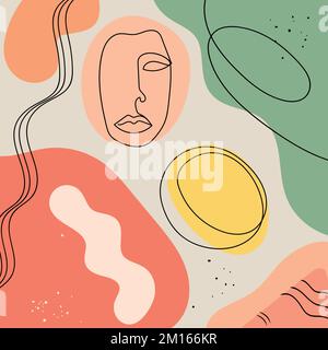 Abstract background. Pastel colors. Various abstract shapes. Smooth lines and shapes. Vector art Stock Vector