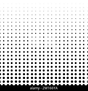 Geometric pattern of black circles on a white background.Seamless in one direction.24 figures in height .Option with a AVERAGE fade out. RAY method. Stock Vector
