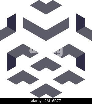 Hexagonal negative space logo Stock Vector
