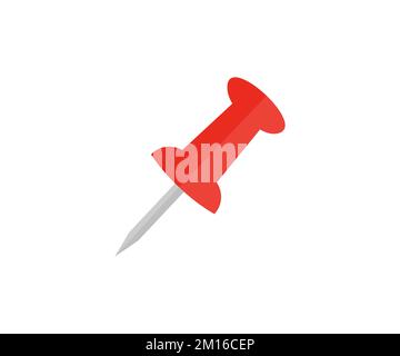 Red thumbtack, map and pushpin, pin logo design. Map tacks magnified, Push pin icon. Appointments and meeting reminders vector design and illustration Stock Vector