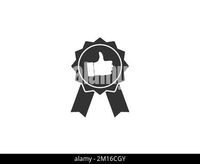 Award appreciation. Thumb up icon. Vector illustration. Stock Vector