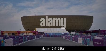 Lusail Stadium (80,000-seats)  in Lusail where the FIFA World Cup Qatar 2022 final will be staged, Daylight view with clouds in the sky in back ground Stock Photo