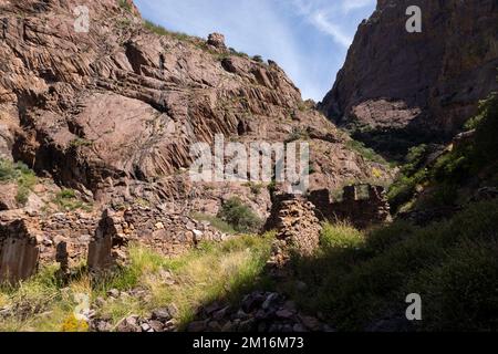 Photograph of the old sanatorium at the Dripping Springs Sanatorium at Organ Mountains-Desert Peaks National Monument on a beautiful autumn day. Stock Photo