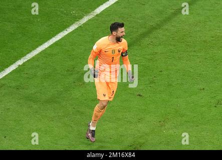France goalkeeper Hugo Lloris reacts after England's Harry Kane misses a penalty during the FIFA World Cup Quarter-Final match at the Al Bayt Stadium in Al Khor, Qatar. Picture date: Saturday December 10, 2022. Stock Photo