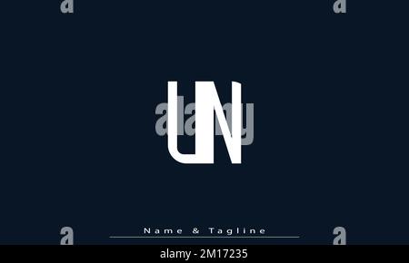Alphabet letters Initials Monogram logo UN , NU Stock Vector