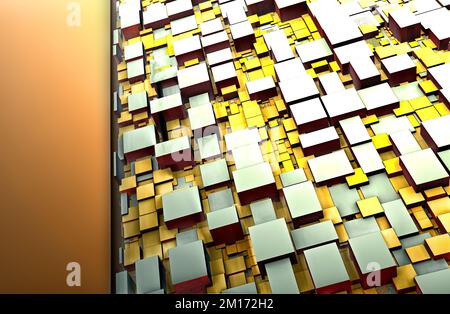 Abstract image of computer chips on a motherboard. 3d rendering Stock Photo