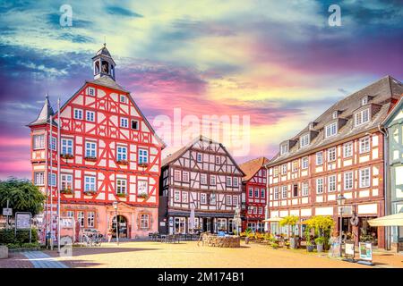 Old city of Gruenberg, Hessen, Germany Stock Photo