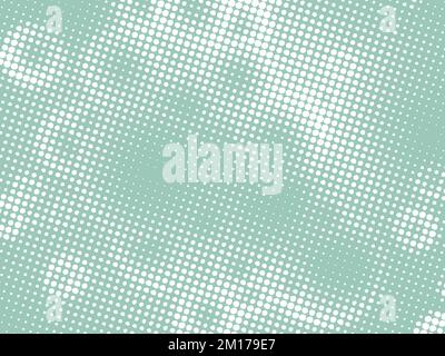White dots on blue background. Pastel pop art backdrop. Whimsical spotted texture. Polka dots pattern with optical illusion.Vector illustration Stock Vector