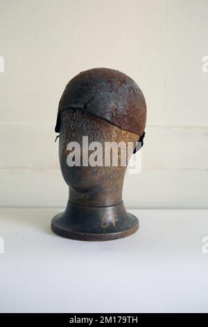 Lock & Co. Hatters , Hat wooden mannequin used by Sylvia Fletcher, chief milliner at Lock & Co, London ,United Kingdom Stock Photo