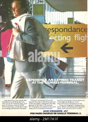 AIr France vintage magazine advertisement Stock Photo