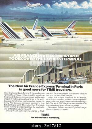 AIr France vintage magazine advertisement Stock Photo