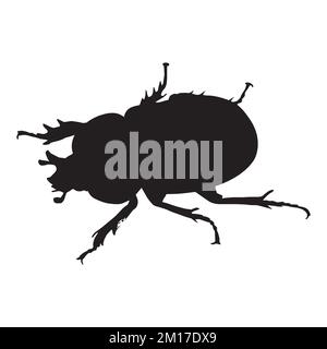 Vector Illustration of Beetle Silhouette Stock Vector