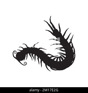 Centipede Silhouette Art Stock Vector