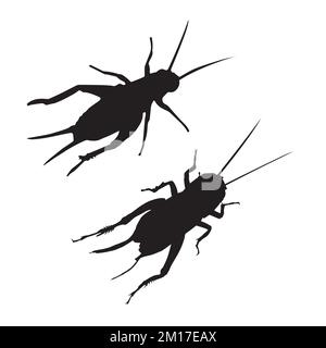 Vector Illustration of Cricket Silhouette Stock Vector