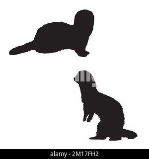 Ferret Art Silhouette Stock Vector