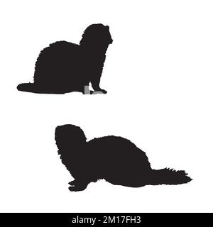 Ferret Art Silhouette Stock Vector
