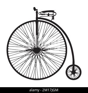 Vector Illustration of Penny Farthing Bicycle Silhouette Stock Vector