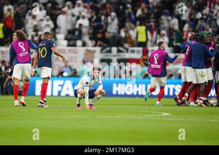 Al Khor, Qatar. 10th Dec, 2022. AL KHOR, QATAR - DECEMBER 10: Declan Rice of England sadness after the FIFA World Cup Qatar 2022 quarter final match between England and France at Al Bayt Stadium, on December 10, 2022 in Al Khor, Qatar.(Photo by Florencia Tan Jun/Pximages) Credit: Px Images/Alamy Live News Stock Photo