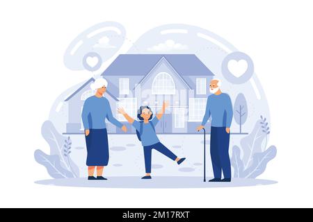 Parenting abstract concept . Adoption of a child, custody and guardianship, foster care parent, family conflict, orphanage, adoptive parents, flat vec Stock Vector