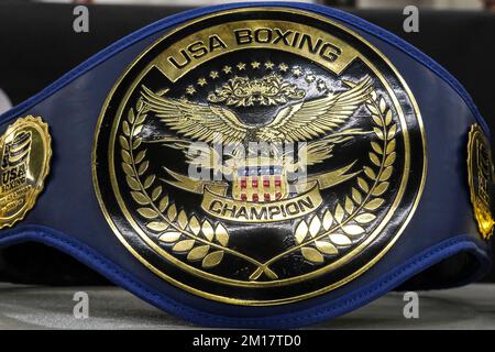 Lubbock, TX, USA. 10th Dec, 2022. The championships sit ringside waiting to be distributed to the nightÃs winners. (Credit Image: © Adam DelGiudice/ZUMA Press Wire) Credit: ZUMA Press, Inc./Alamy Live News Stock Photo