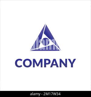Triangle Eye Illustration. Three Angle Logo Design Concept Stock Vector