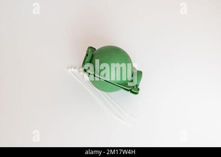 Air layering propagation box with cable tie on white isolated background Stock Photo