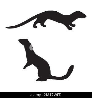 Vector Illustration of Weasel Silhouette Stock Vector
