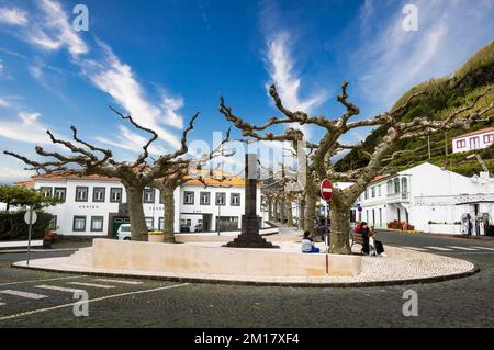 Market square of Lajes, Island of Pico, Azores, Portugal, Europe Stock Photo