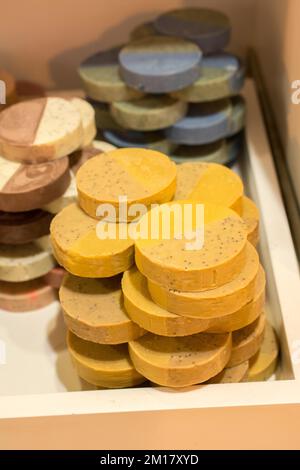 Collection of bars of fragrant hand made organic soap Stock Photo