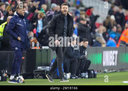 Middlesbrough, UK. 10th Dec, 2022. Michael Carrick manager of Middlesbrough reacts during the Sky Bet Championship match Middlesbrough vs Luton Town at Riverside Stadium, Middlesbrough, United Kingdom, 10th December 2022 (Photo by James Heaton/News Images) in Middlesbrough, United Kingdom on 12/10/2022. (Photo by James Heaton/News Images/Sipa USA) Credit: Sipa USA/Alamy Live News Stock Photo