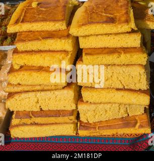 Loaf of Corn bread freshly made of corn flour Stock Photo