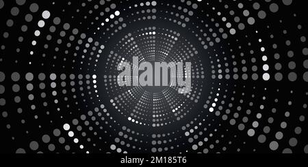 Digital poster with dots, radial party background Stock Vector