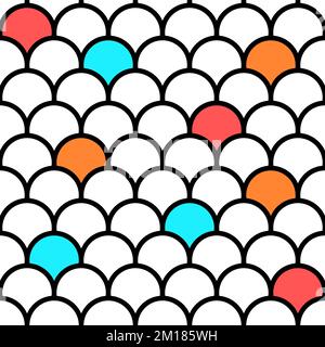 Mermaid scales seamless girly pattern with circles Stock Vector