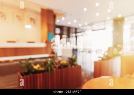 View of hotel lobby. Abstract blur blurred boke bokeh background Stock Photo