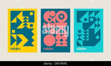 Bauhaus style poster Stock Vector