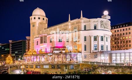 Vienna Urania near Danube Canal Stock Photo