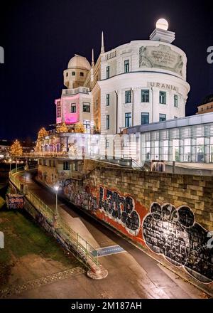 Vienna Urania near Danube Canal Stock Photo