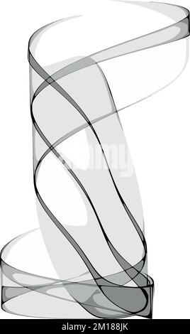 Flowing black abstract shape on a white background. Stock Vector
